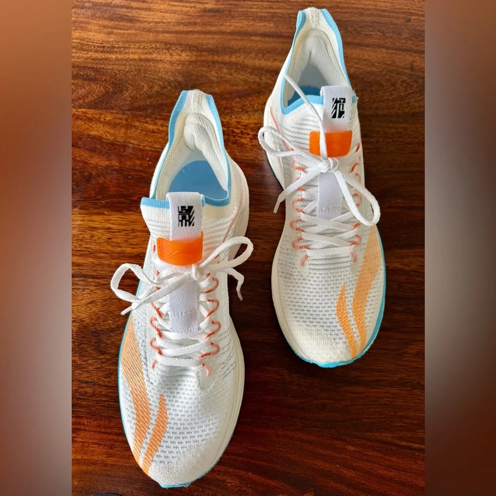 Li-Ning Essential Sneakers in White, Blue, and Orange - Picture 1 of 10